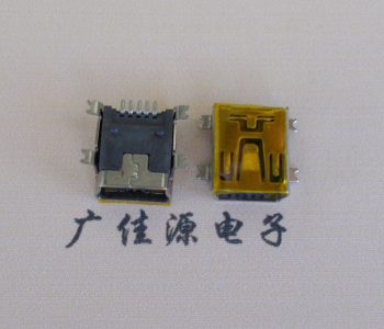 宝安MINI USB 5P 接口 母座 全贴带麦拉 高9.6带0.9柱子