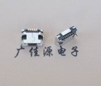 宝安迈克小型 USB连接器 平口5p插座 有柱带焊盘