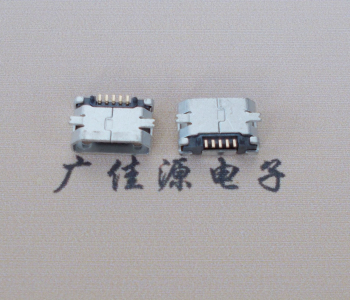 宝安Micro USB平口全贴板 鱼叉脚5.0长带定位柱加焊盘
