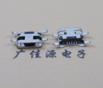 宝安MICRO USB 5PIN接口 沉板1.6MM 四脚插板无导位