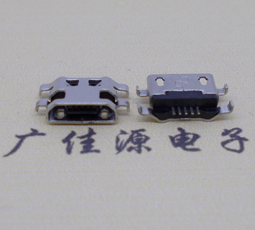 宝安micro usb5p连接器 反向沉板1.6mm四脚插平口